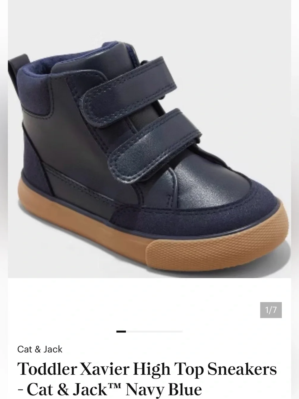 Cat & Jack Boys Toddler High-Top navy blue Sneakers winter boots Size 6 Like New